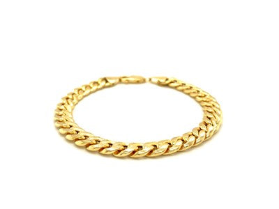 14k Yellow Gold Semi Solid Miami Cuban Link Bracelet