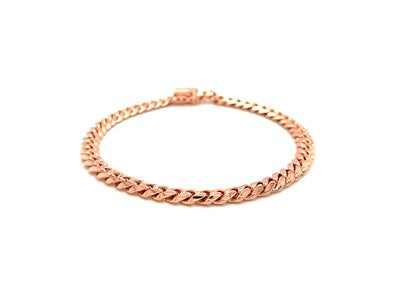 14k Rose Gold Solid Miami Cuban Link Bracelet