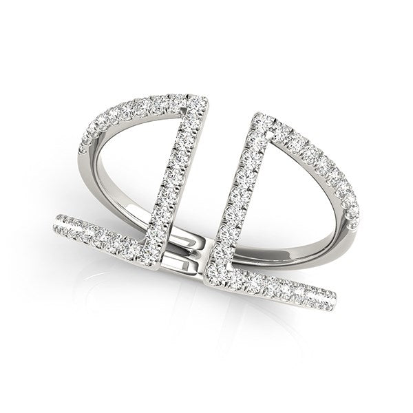 1/2 CT. T.W Fancy Open Dual Band Ring in 14k White Gold