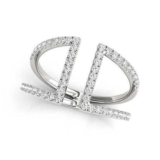 1/2 CT. T.W Fancy Open Dual Band Ring in 14k White Gold