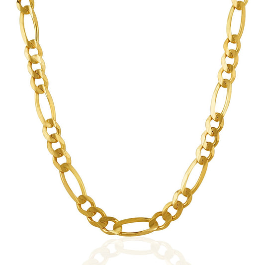 10K Yellow Gold Solid Figaro Chain