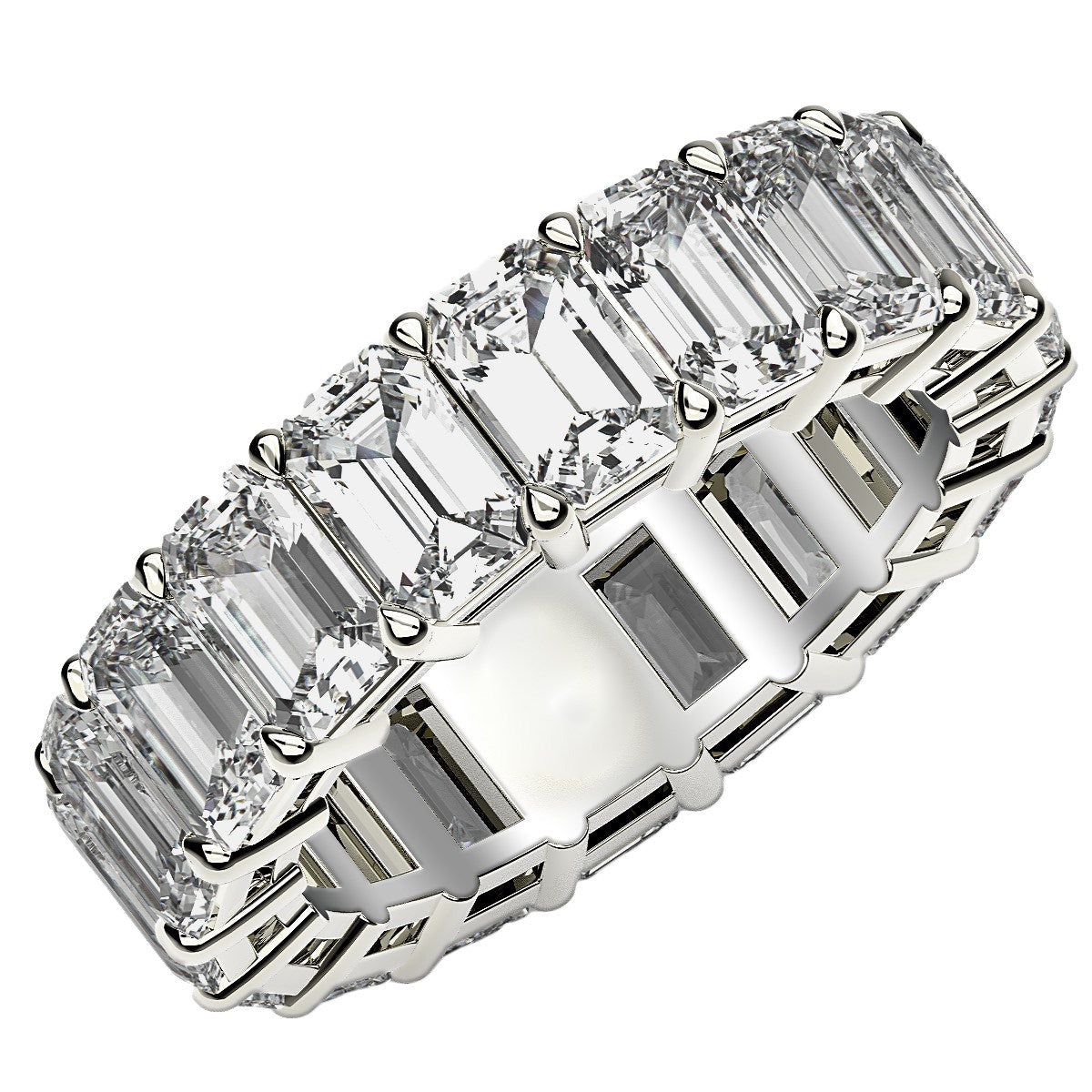 8 CT. T.W Lab Grown Emerald Cut Diamond Eternity Ring in 14k White Gold
