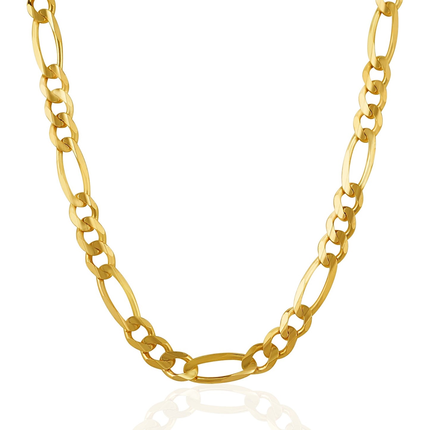 14k Yellow Gold Solid Figaro Chain