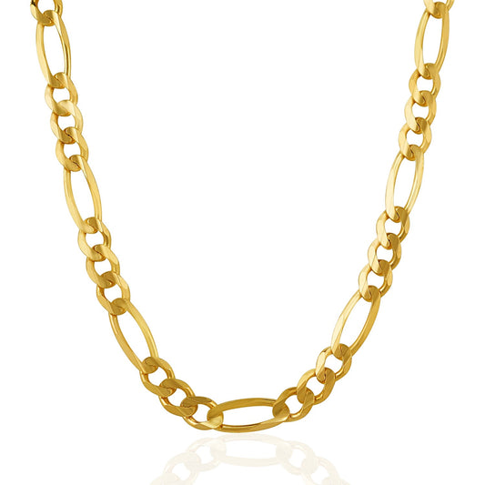 14k Yellow Gold Solid Figaro Chain