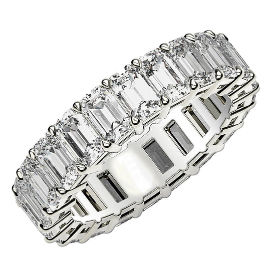 5 CT. T.W Lab Grown Emerald Cut Diamond Eternity Ring in 14k White Gold