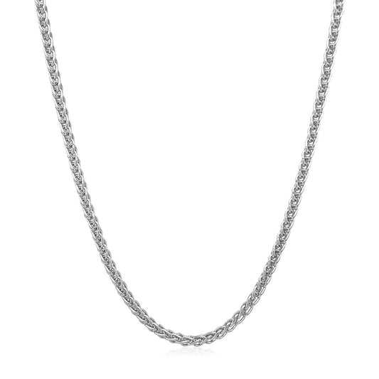 14k White Gold Wheat Chain