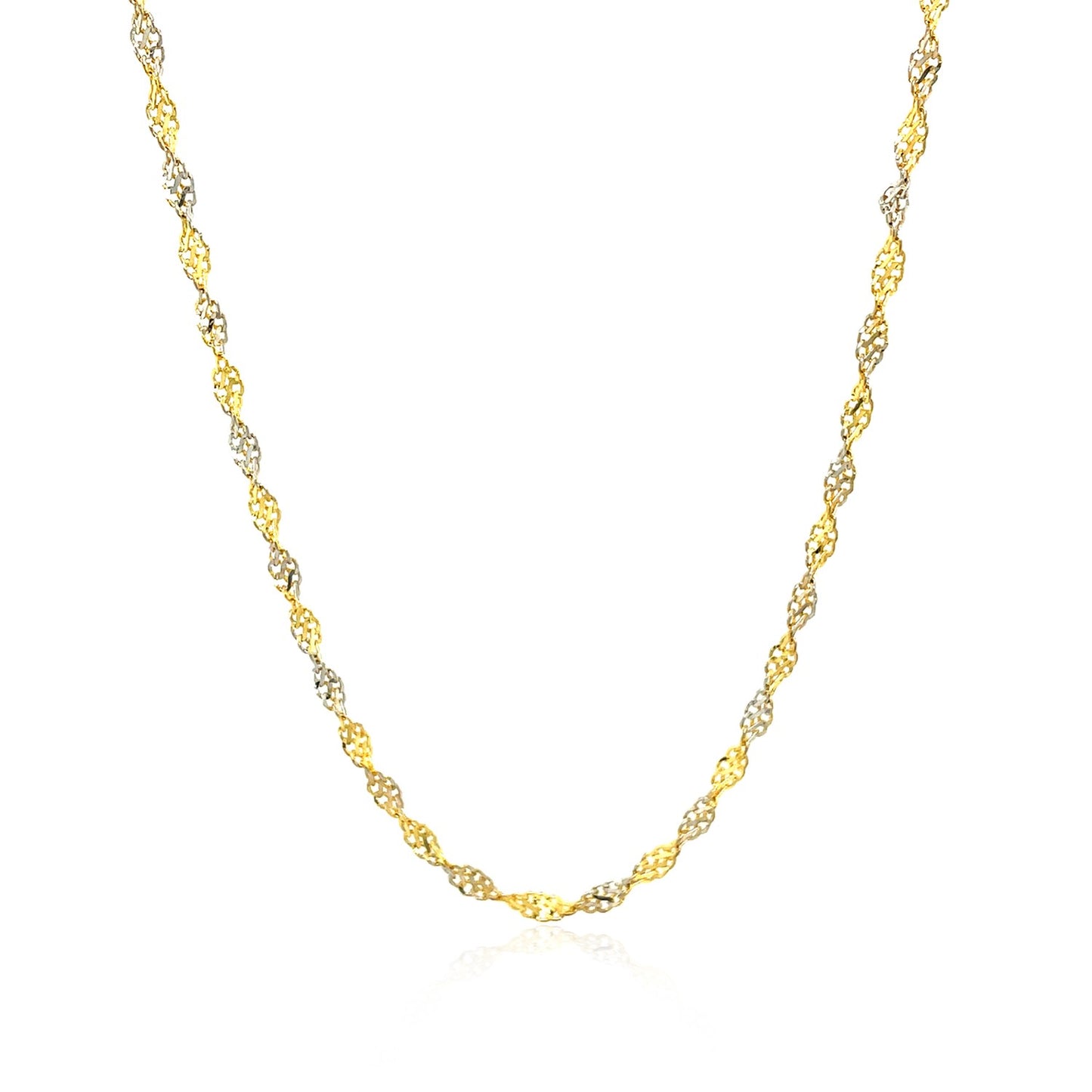 14k Two Tone Gold Singapore Chain