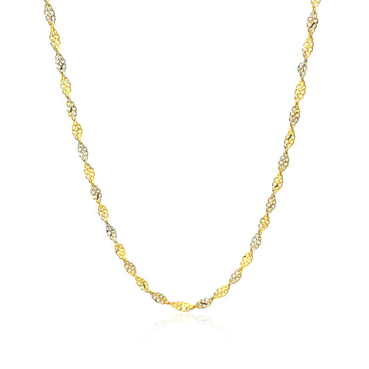 14k Two Tone Gold Singapore Chain