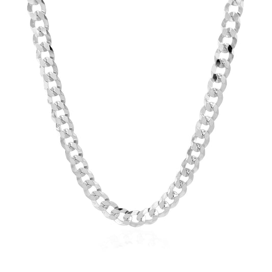 14k White Gold Solid Curb Chain