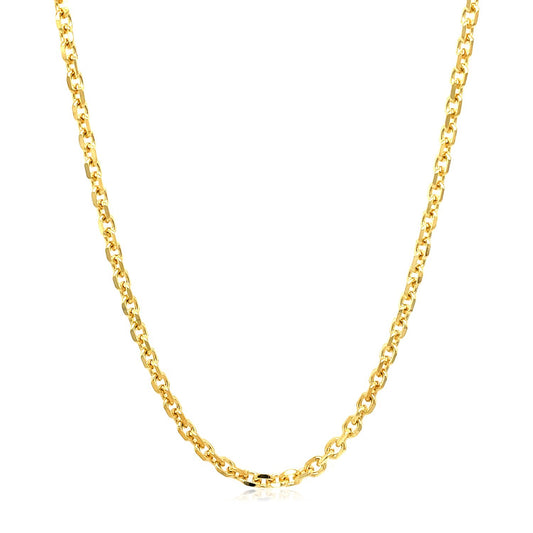 18k Yellow Gold Diamond Cut Cable Chain