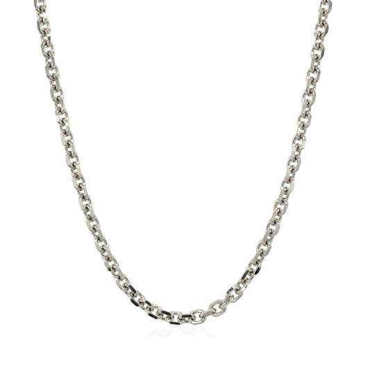 14k White Gold Diamond Cut Cable Chain