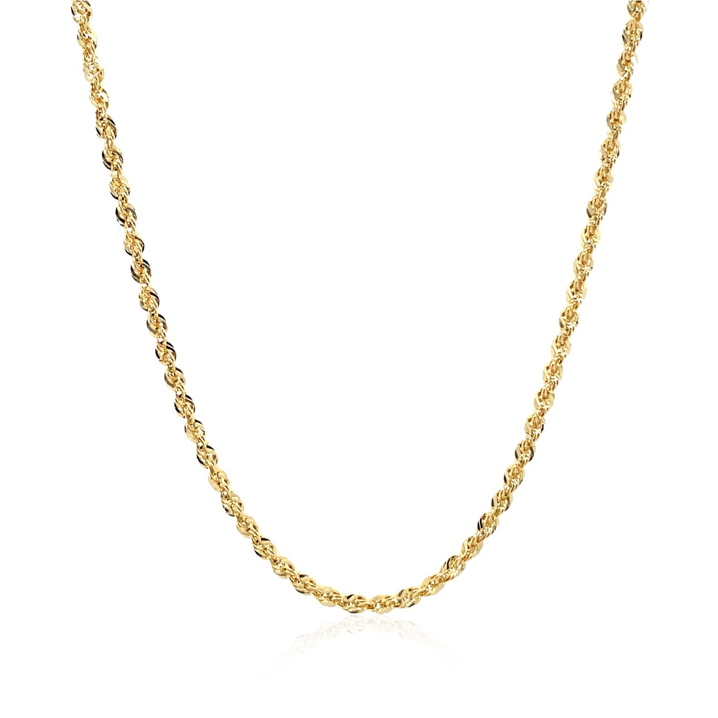 10K Yellow Gold Hollow Diamond Cut Rope Chain