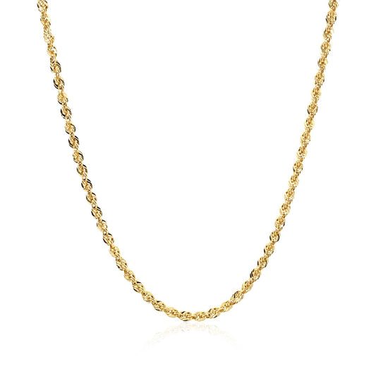 10K Yellow Gold Hollow Diamond Cut Rope Chain