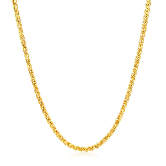 14k Yellow Gold Round Wheat Chain
