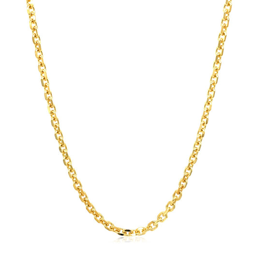 14k Yellow Gold Diamond Cut Cable Chain