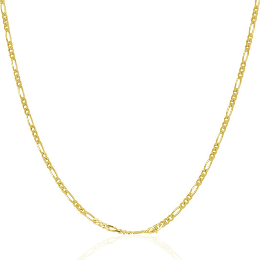 14k Yellow Gold Solid Figaro Chain