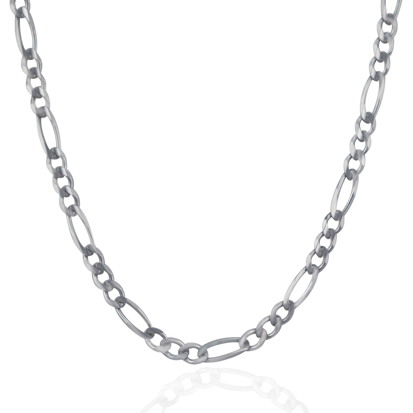 14k White Gold Solid Figaro Chain