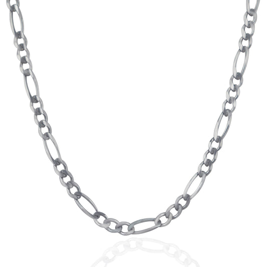 14k White Gold Solid Figaro Chain