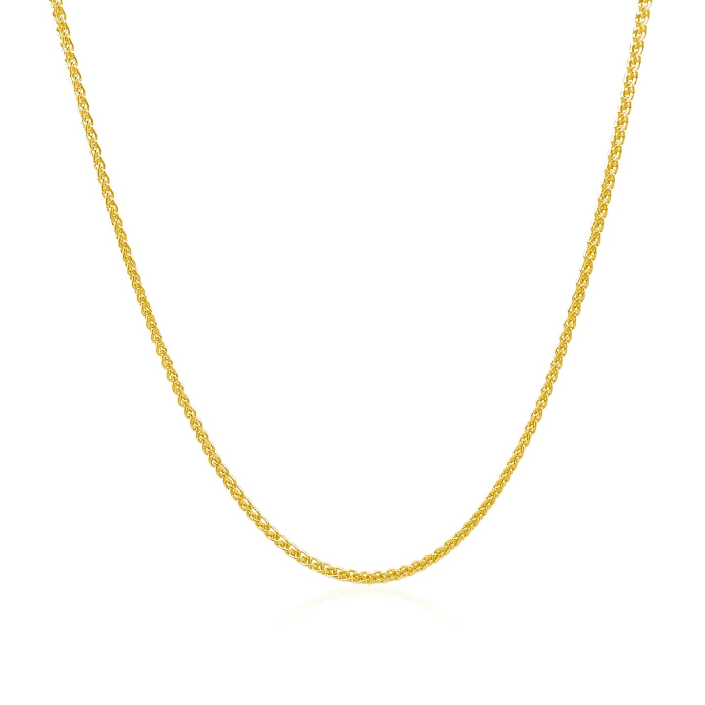 14k Yellow Gold Diamond Cut Wheat Chain