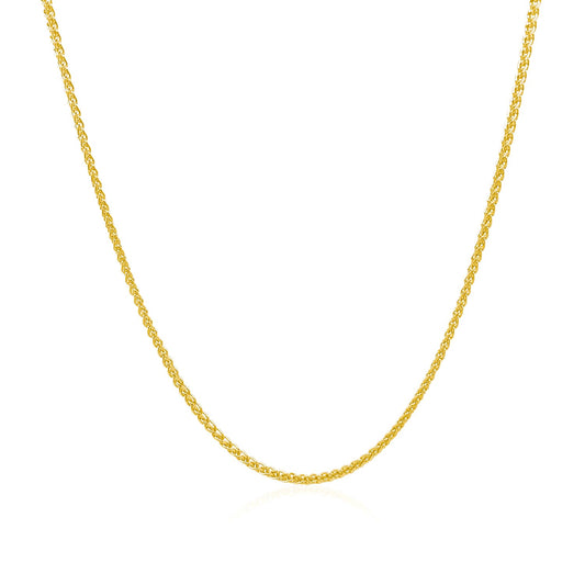 14k Yellow Gold Diamond Cut Wheat Chain