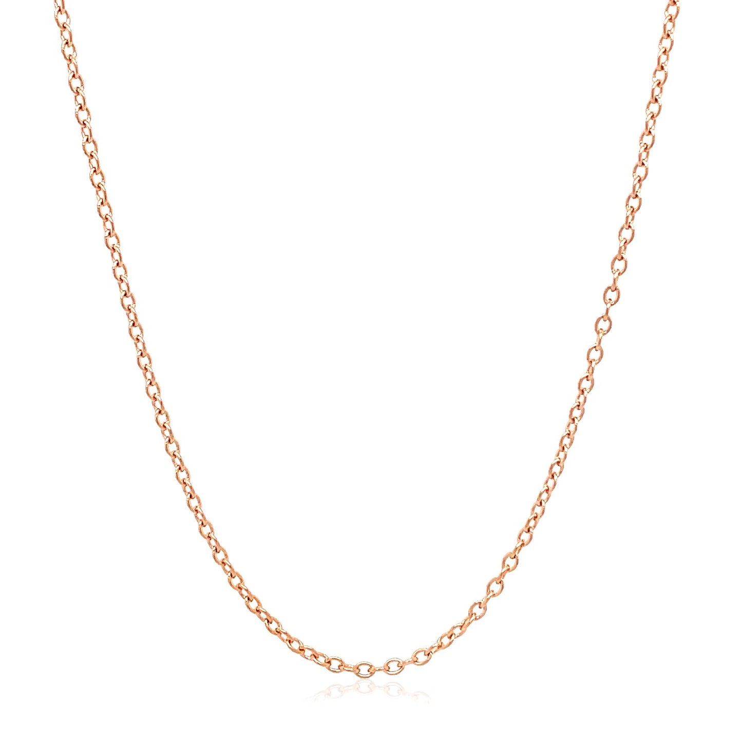 18k Rose Gold Round Oval Link Chain