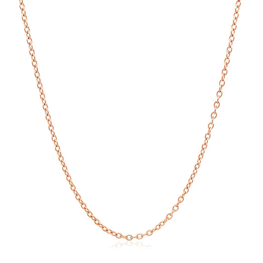 18k Rose Gold Round Oval Link Chain