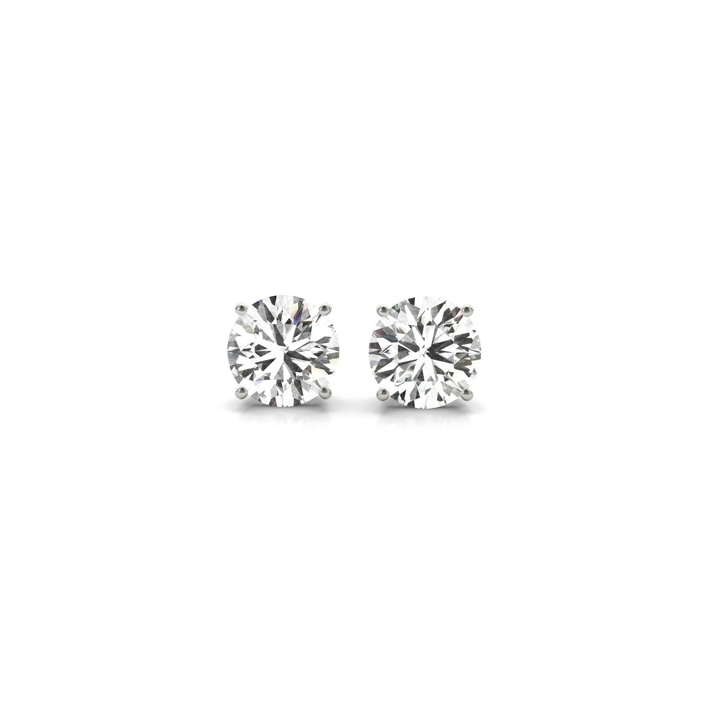 1 1/2 CT. T.W IGI Certified Lab Grown Round Diamond Stud Earrings in 14k White Gold