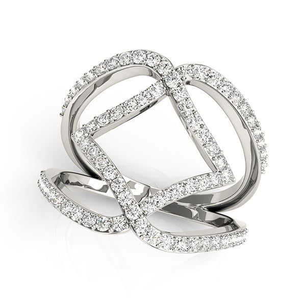 3/4 CT. T.W Entwined Dual Band Diamond Ring in 14k White Gold