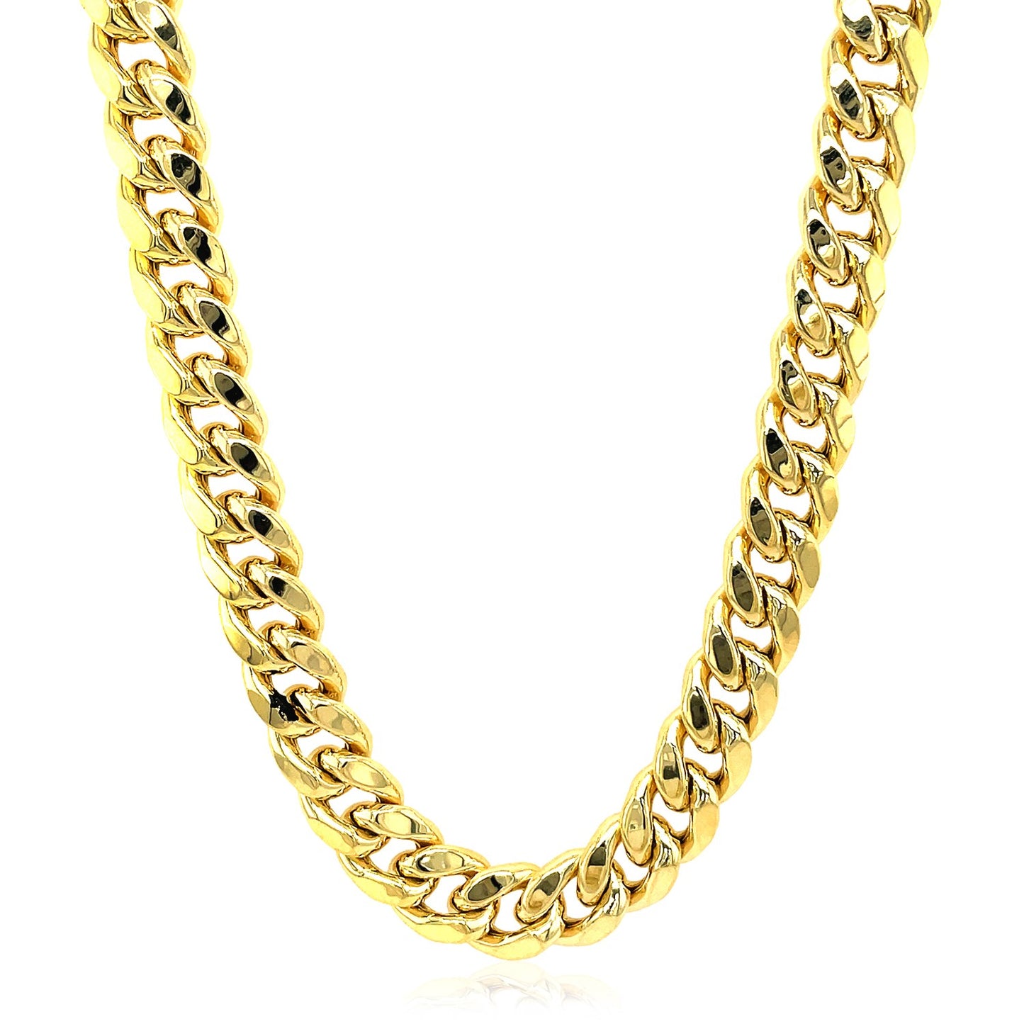 10k Yellow Gold Semi Solid Miami Cuban Link Chain