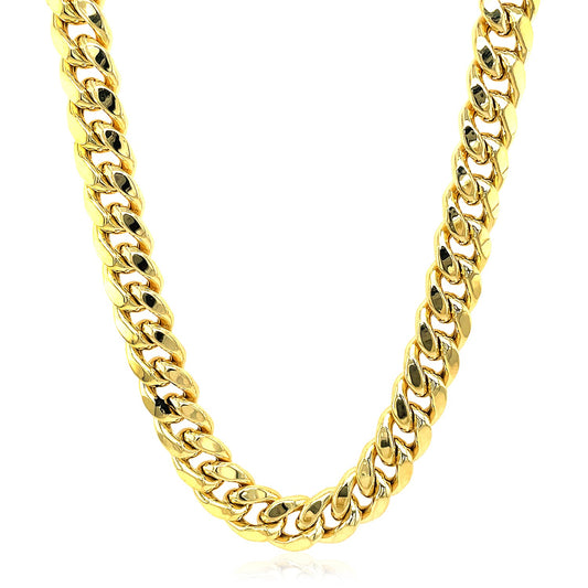 10k Yellow Gold Semi Solid Miami Cuban Link Chain