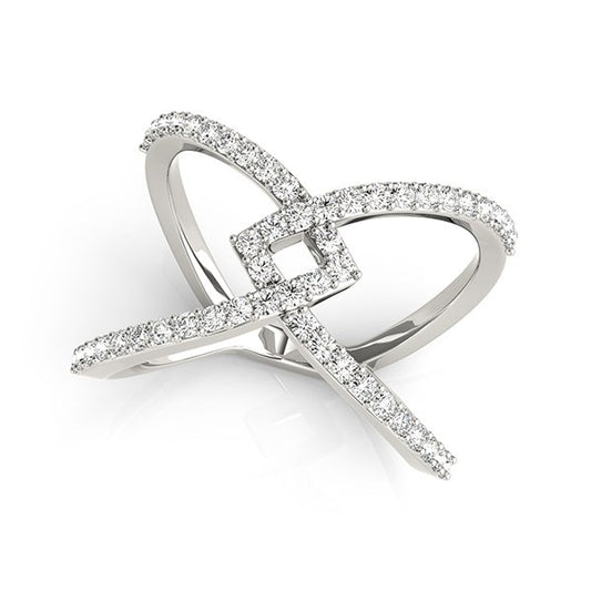 1/2 CT. T.W Fancy Entwined Diamond Ring in 14k White Gold