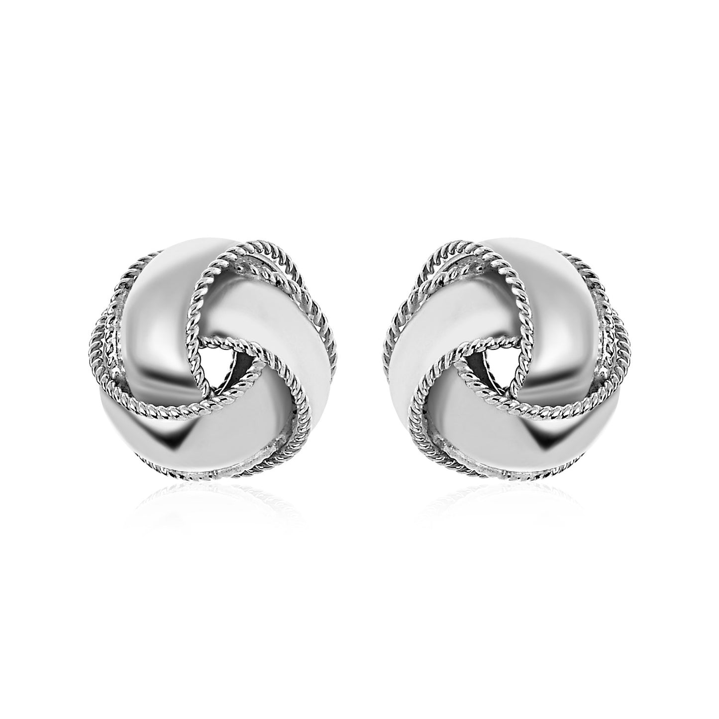 Sterling Silver Textured and Polished Love Knot Earrings