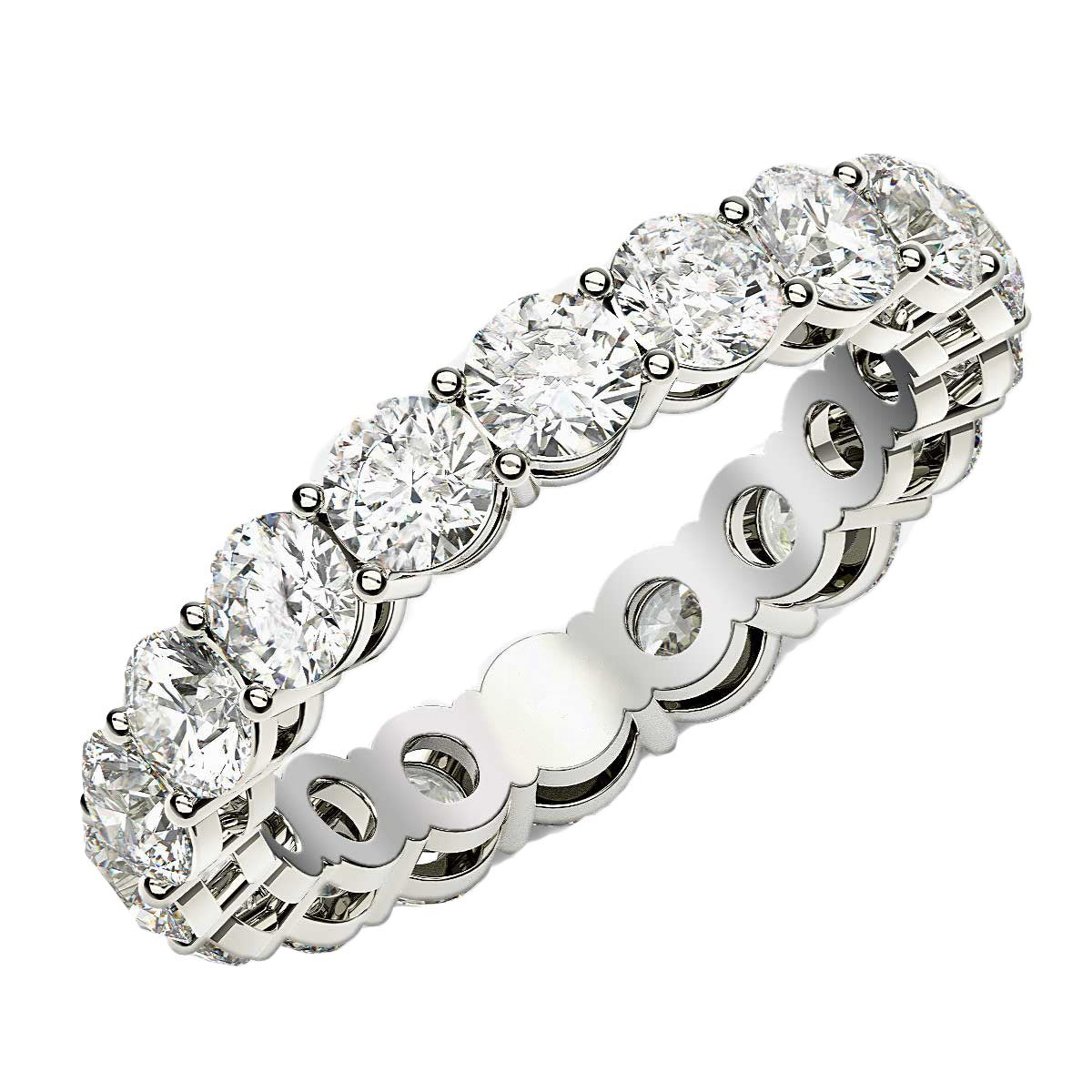 2 CT. T.W. Lab Grown Round Cut Diamond Eternity Ring in 14k White Gold