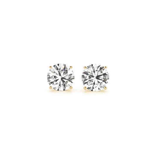 2 CT. T.W IGI Certified Lab Grown Diamond Stud Earrings in 14k Yellow Gold