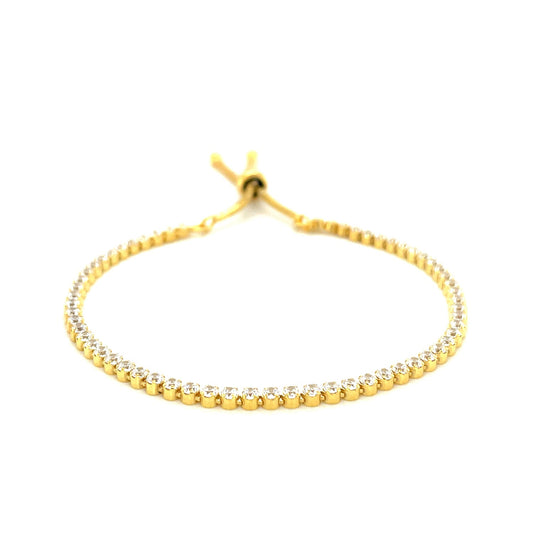 Adjustable Sterling Silver CZ Tennis Bracelet