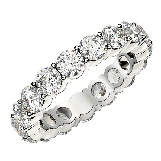 3 CT. T.W. Lab Grown Round Cut Diamond Eternity Ring in 14k White Gold