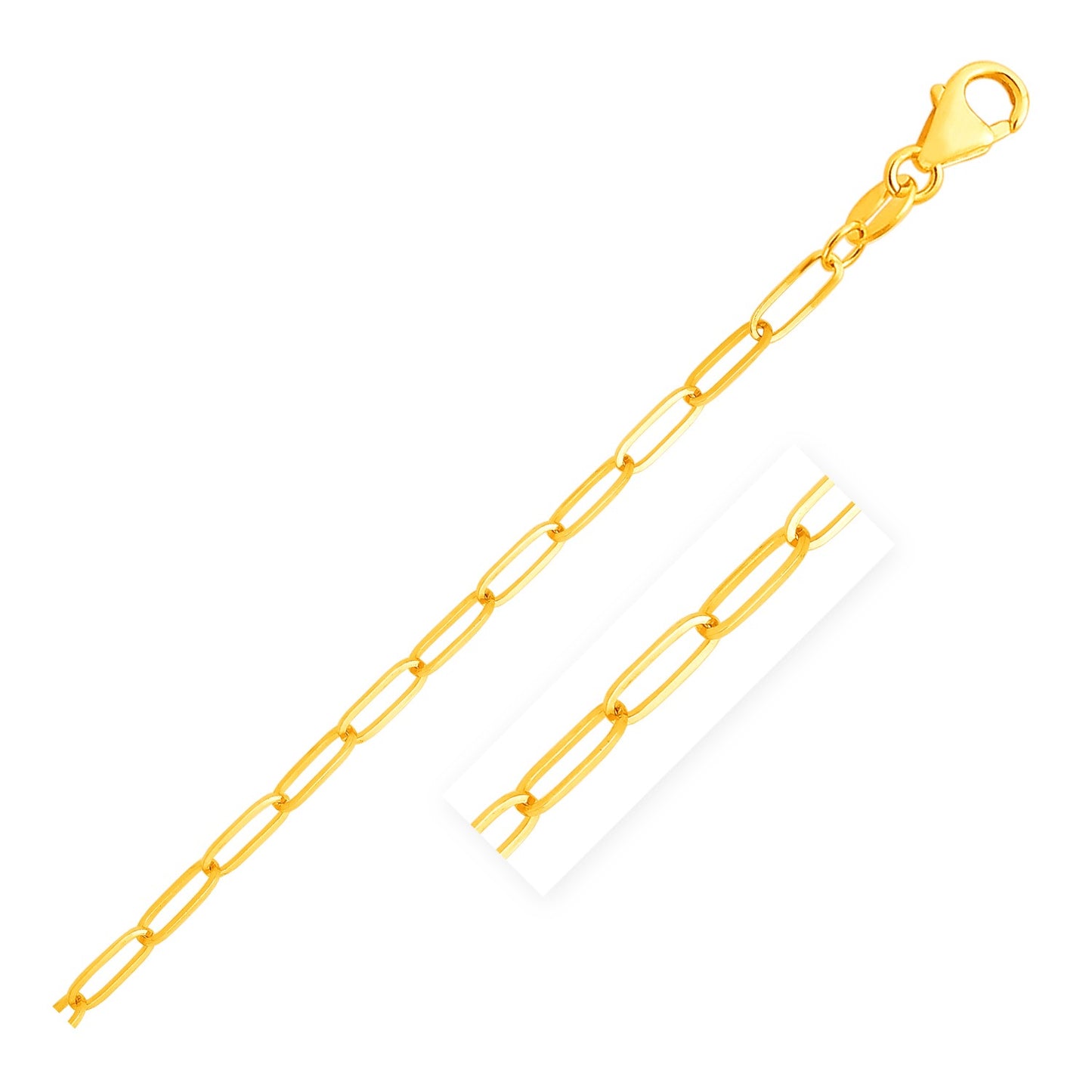 14K Yellow Gold Paperclip Bracelet