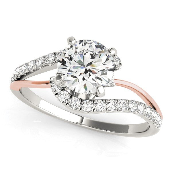 1 1/3 CT. T.W. Bypass Diamond Engagement Ring in 14K White and Rose Gold