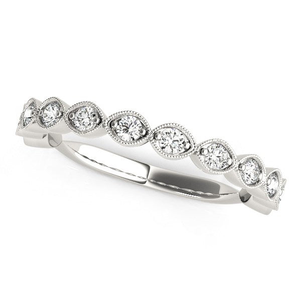 3/8 CT. T.W Antique Diamond Wedding Band in 14k White Gold
