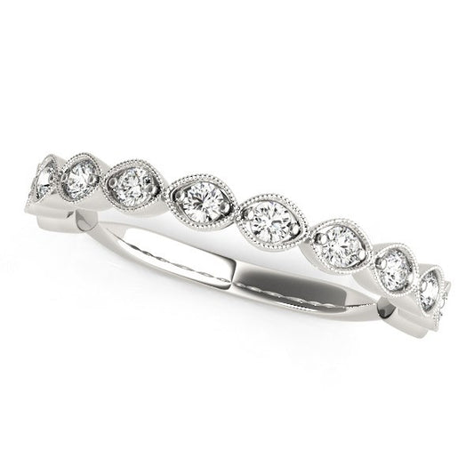 3/8 CT. T.W Antique Diamond Wedding Band in 14k White Gold
