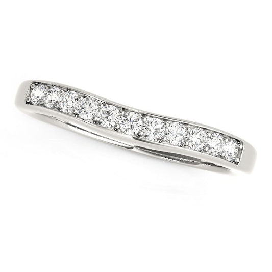 1/4 CT. T.W. Curved Diamond Wedding Band in 14k White Gold