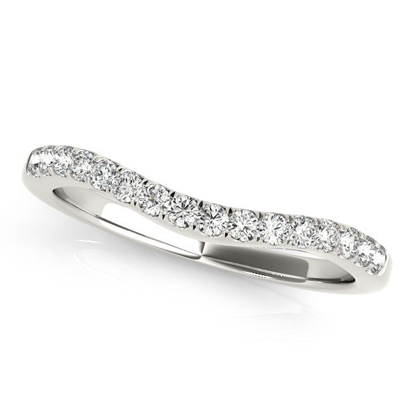 1/5 CT. T.W. Curved Pave Set Diamond Wedding Band in 14k White Gold