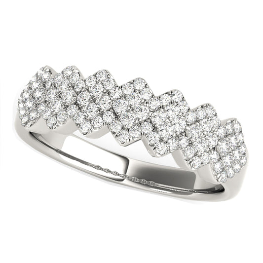 5/8 CT. T.W Diamond Studded Wide Pattern Ring in 14k White Gold