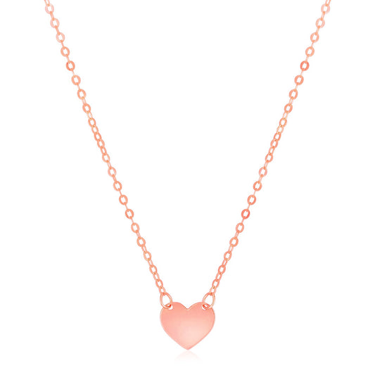 14k Rose Gold Polished Heart Necklace