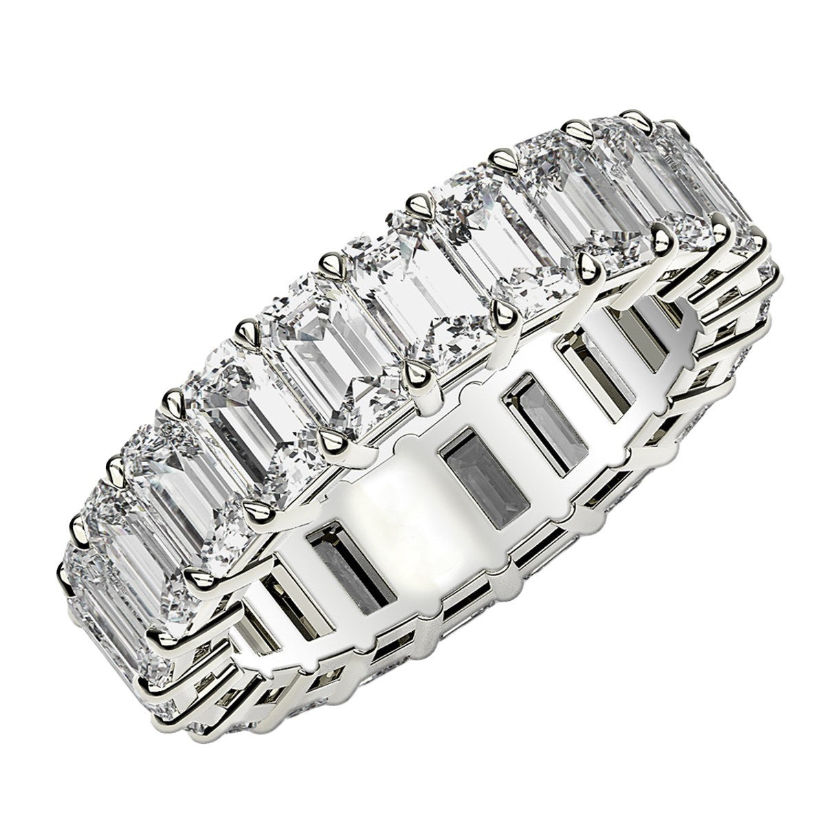 4 CT. T.W Lab Grown Emerald Cut Diamond Eternity Ring in 14k White Gold