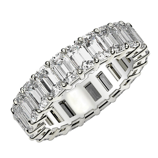 4 CT. T.W Lab Grown Emerald Cut Diamond Eternity Ring in 14k White Gold