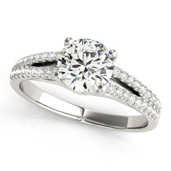1 1/8 CT. T.W. Round Diamond Split Band Engagement Ring in 14K White Gold