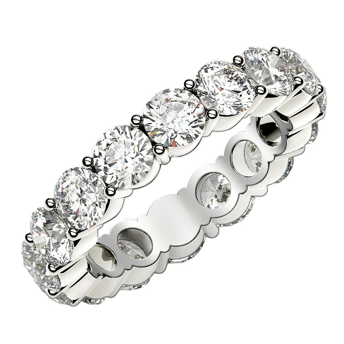 4 CT. T.W. Lab Grown Round Cut Diamond Eternity Ring in 14k White Gold