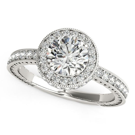 1 1/2 CT. T.W. Diamond Pavé Engagement Ring in 14K White Gold