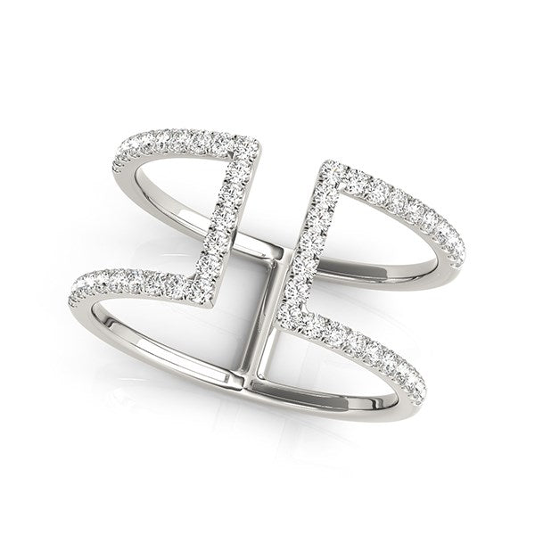 1/2 CT. T.W Open Dual Band Diamond Ring in 14k White Gold